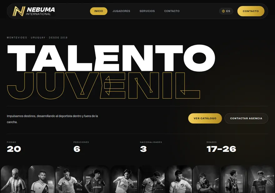 Catálogo de Nebuma International durante su rediseño como PWA autogestionable.